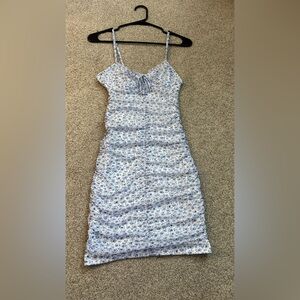 Divided Silver and White Bodycon Midi Dress